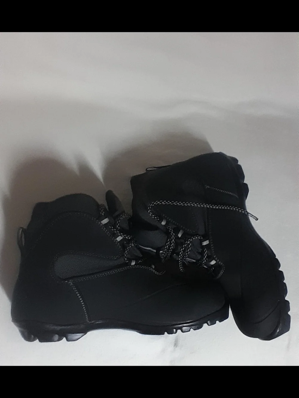 Men's Black Waterproof Lace-Up Winter Boots